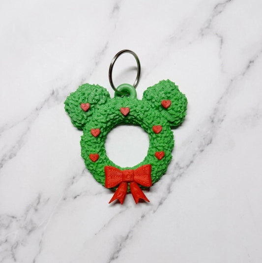 Christmas Wreath Keychain — 3D Printed Holiday Accessory