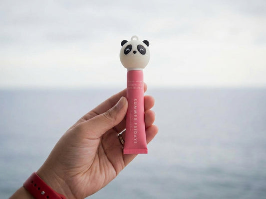 Panda Lip Balm Cap Topper Keychain