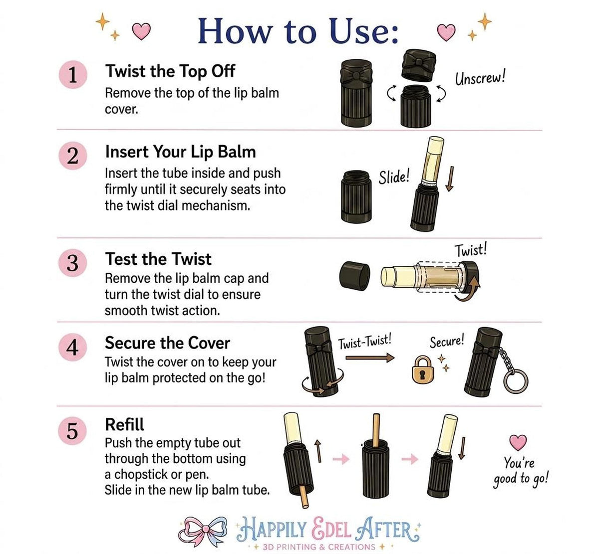 Stitch Lip Balm Cover - Functional Twist